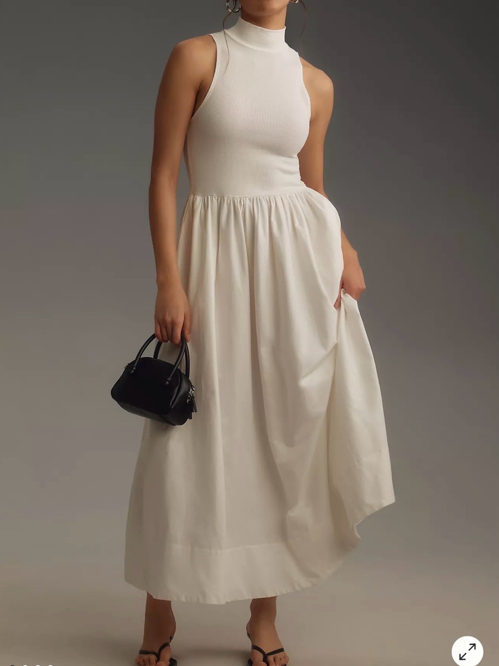 REFORMATION SAI Dress Size Small Off White Pockets Turtleneck Anthropologie